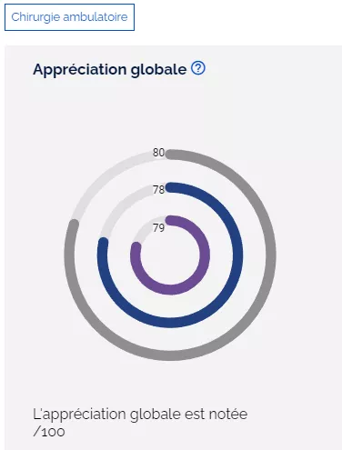 Site de la Cavale Blanche : 79% de satisfaction Site de l'hôpital de Carhaix : 80% de satisfaction Site de l'hôpital Morvan : 78% de satisfaction