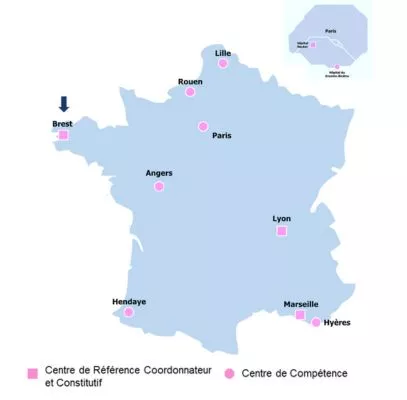Carte positionnement centres de référence