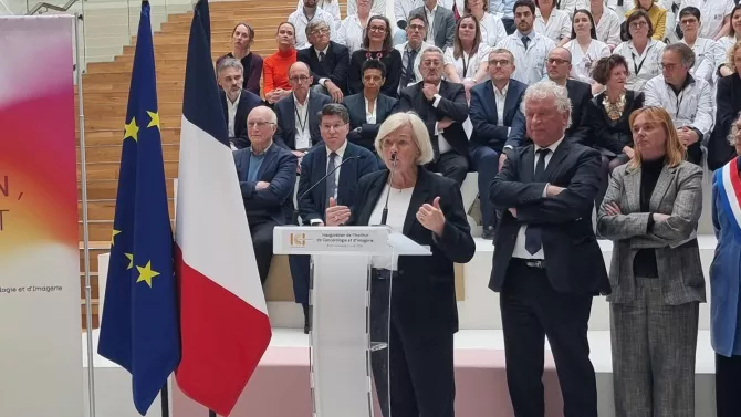 Inauguration de l'Institut de Cancérologie et d'Imagerie par Mme Catherine Vautrin, Ministre du travail, de la santé et des solidarités.